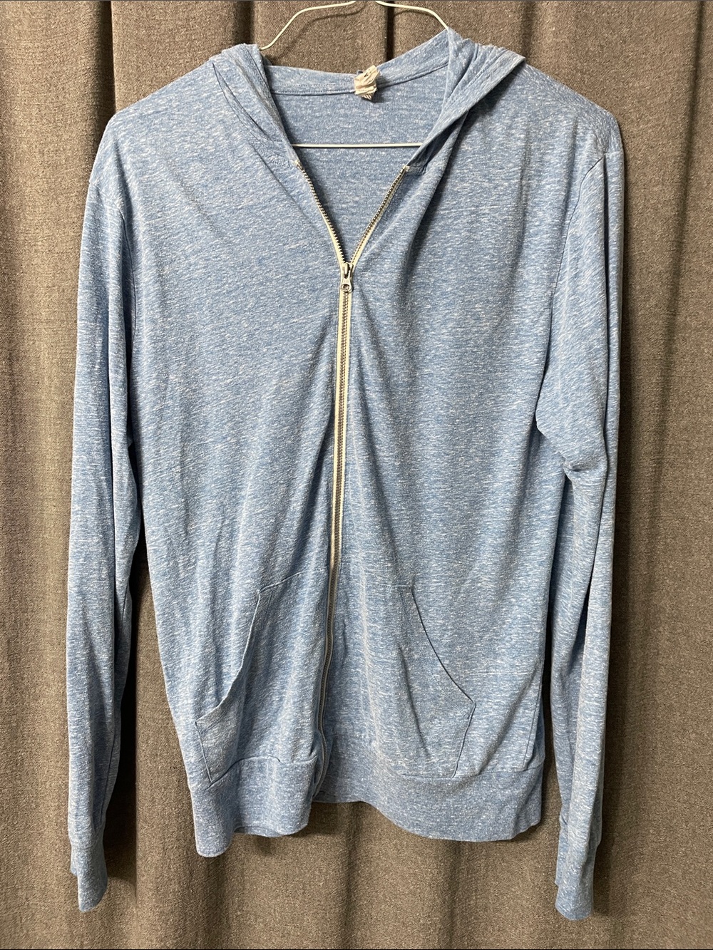 Light Blue Women’s Zip-Up Hooded Lightweight Sweatshirt